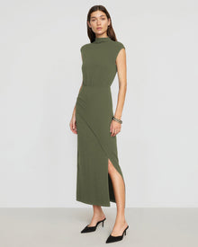 Renee | Yimei Mock-Neck Side-Slit Dress in Size Small