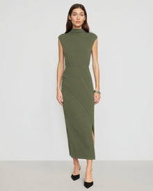Renee | Yimei Mock-Neck Side-Slit Dress in Size Small