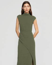 Renee | Yimei Mock-Neck Side-Slit Dress in Size Small