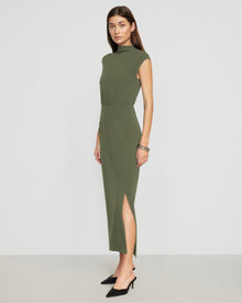 Renee | Yimei Mock-Neck Side-Slit Dress in Size Small